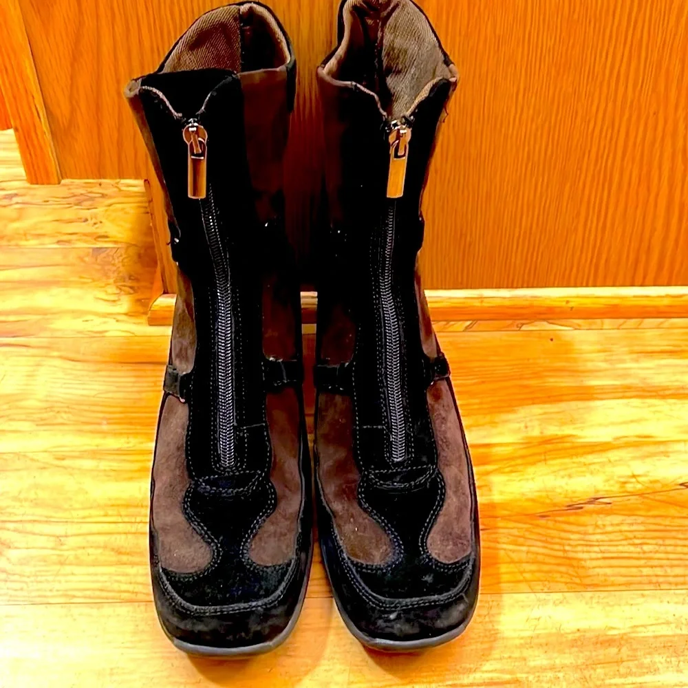 Aquatalia by Marvin K size 8-1/2 8.5 waterproof suede top zip ankle boots VGUC